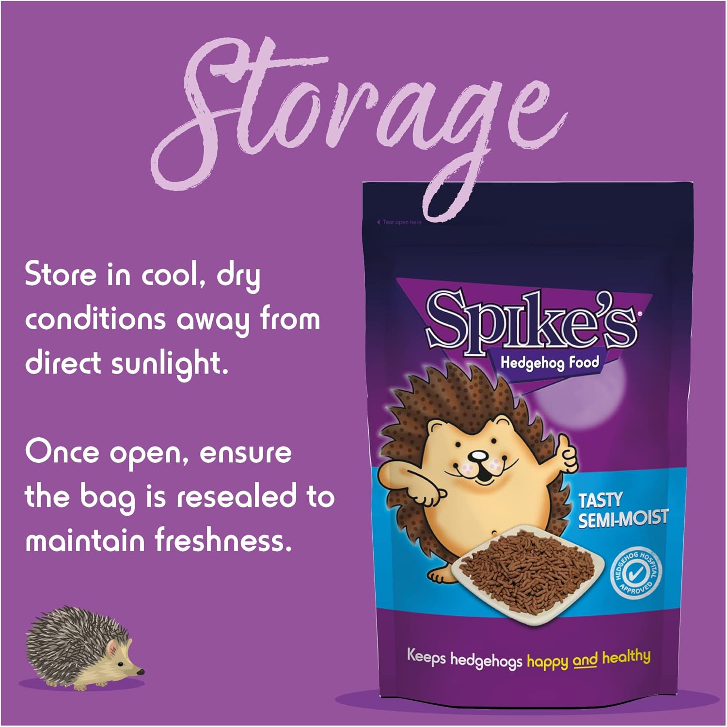 SEMI MOIST HEDGEHOG FOOD Spikes Tasty Feed Animal Hog Meal