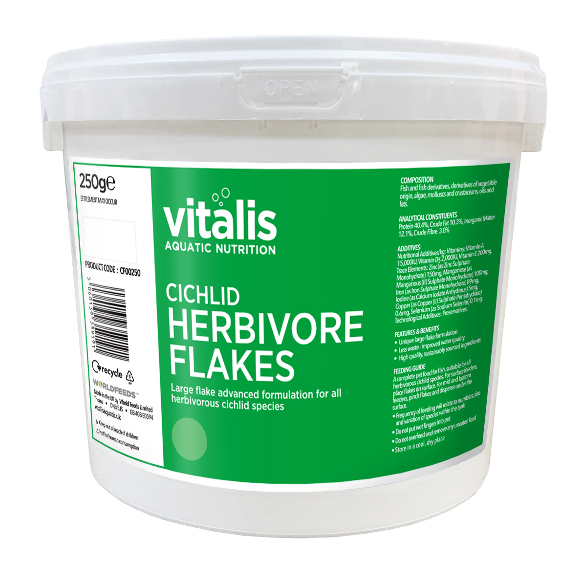 Vitalis Cichlid Herbivore Flakes