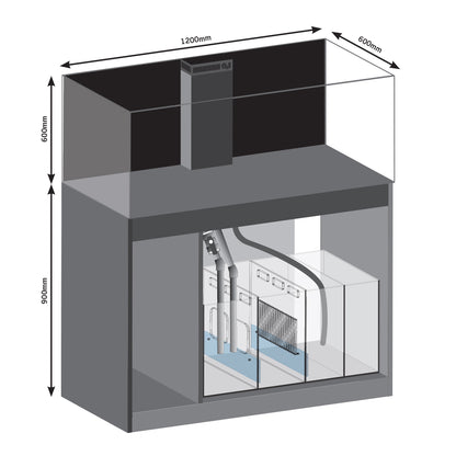 D-D Aqua-Pro Reef 1200 Tank & Cabinet (Natural Oak)