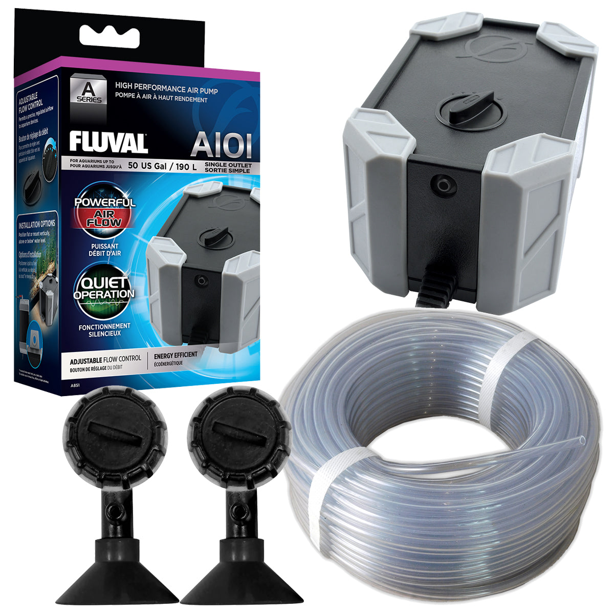 Fluval A-Series Air Pumps with Air Diffuser & Airline