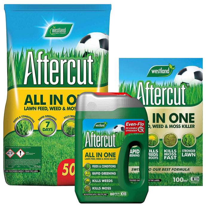 Aftercut All in One Lawn Feed, Weed & Moss Killer