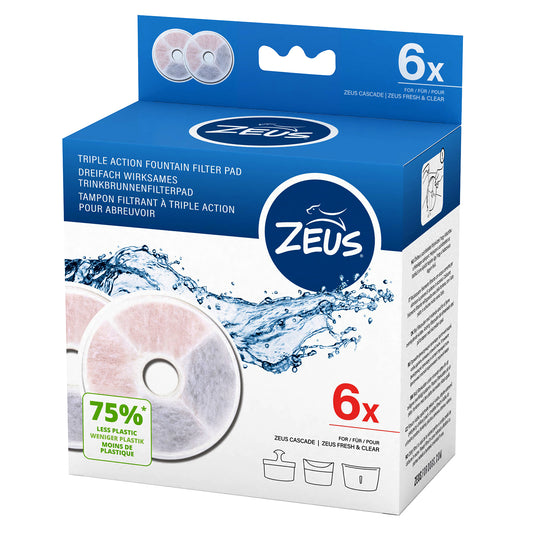 Zeus Fountain Triple Action Filter 6pk