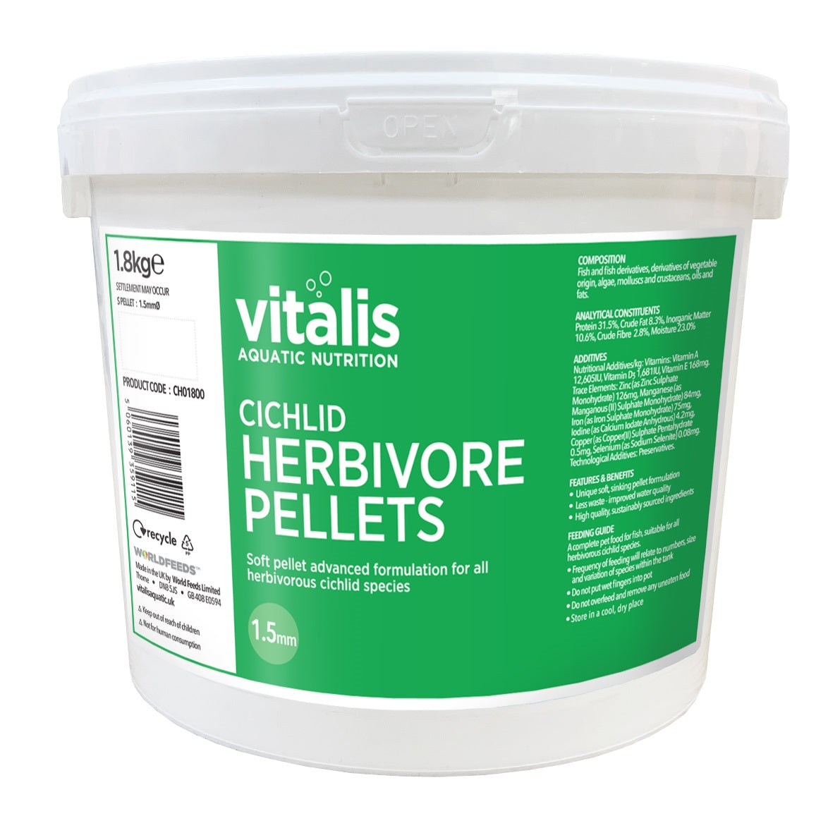 Vitalis Rift Lake Cichlid Pellets Green