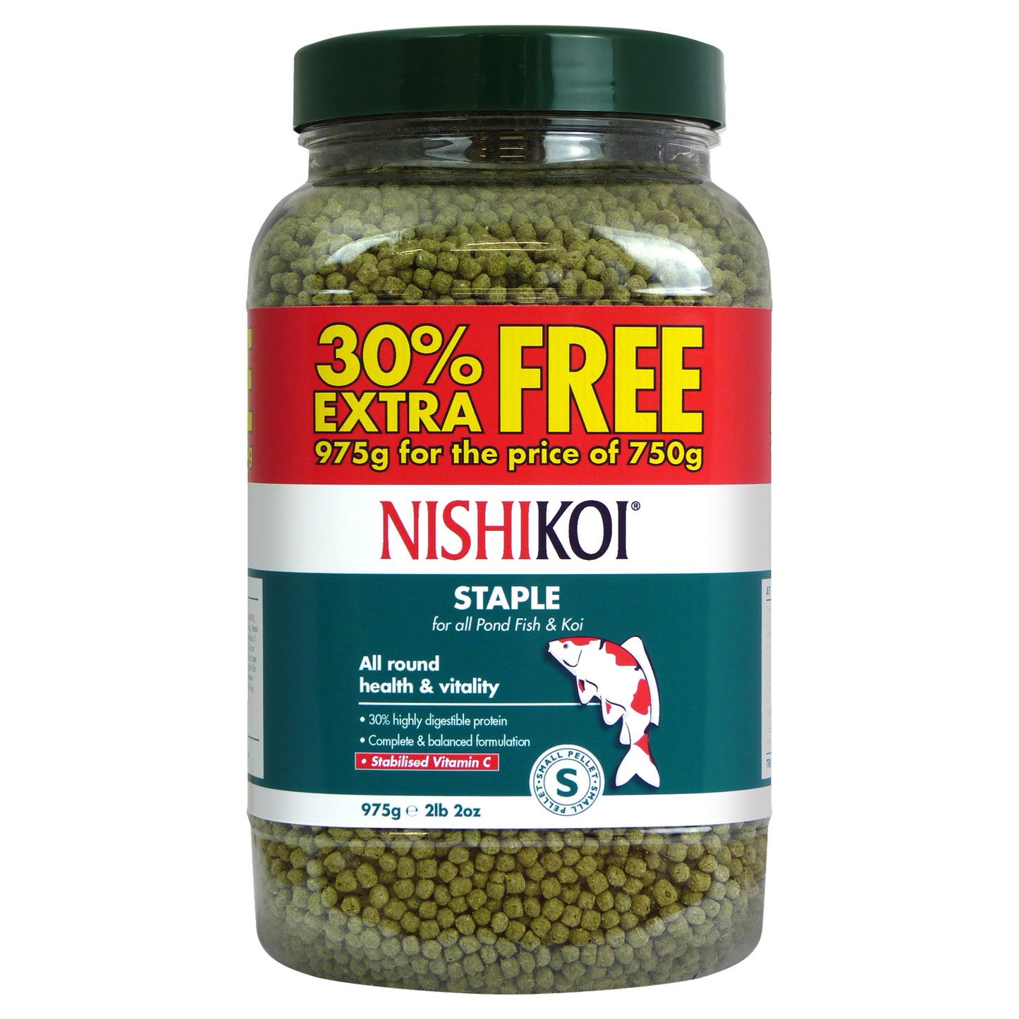 Nishikoi Staple Small Pellets 750g + 30% (975g)