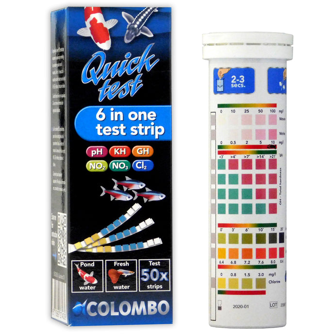 Colombo Quicktest 6-in-1 Pond Test Strips (x50)