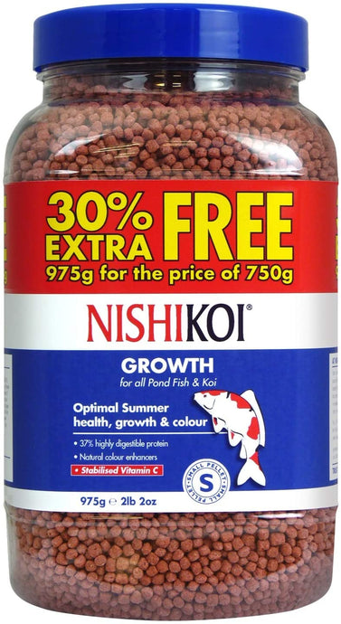 Nishikoi Growth Small Pellets 750g + 30% (975g)