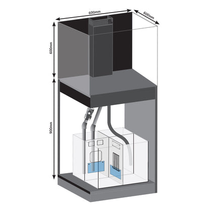 D-D Aqua-Pro Reef 600 CUBE Tank & Cabinet (Driftwood Concrete)