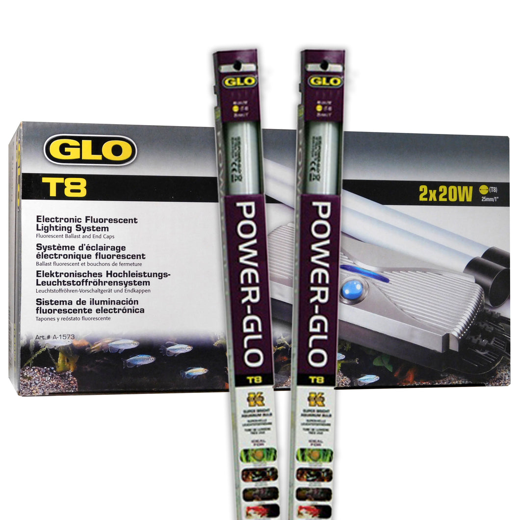 Glo T8 20W Light Unit with Power Glo/Marine Glo Bulbs