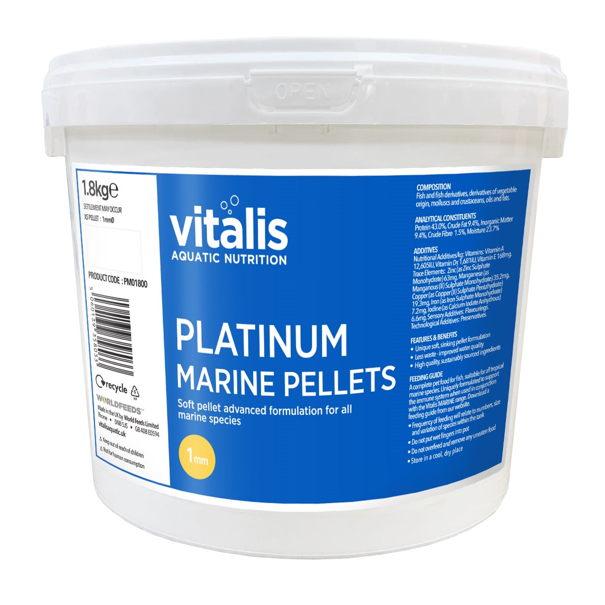 Vitalis Platinum Marine Pellets XS (1mm)