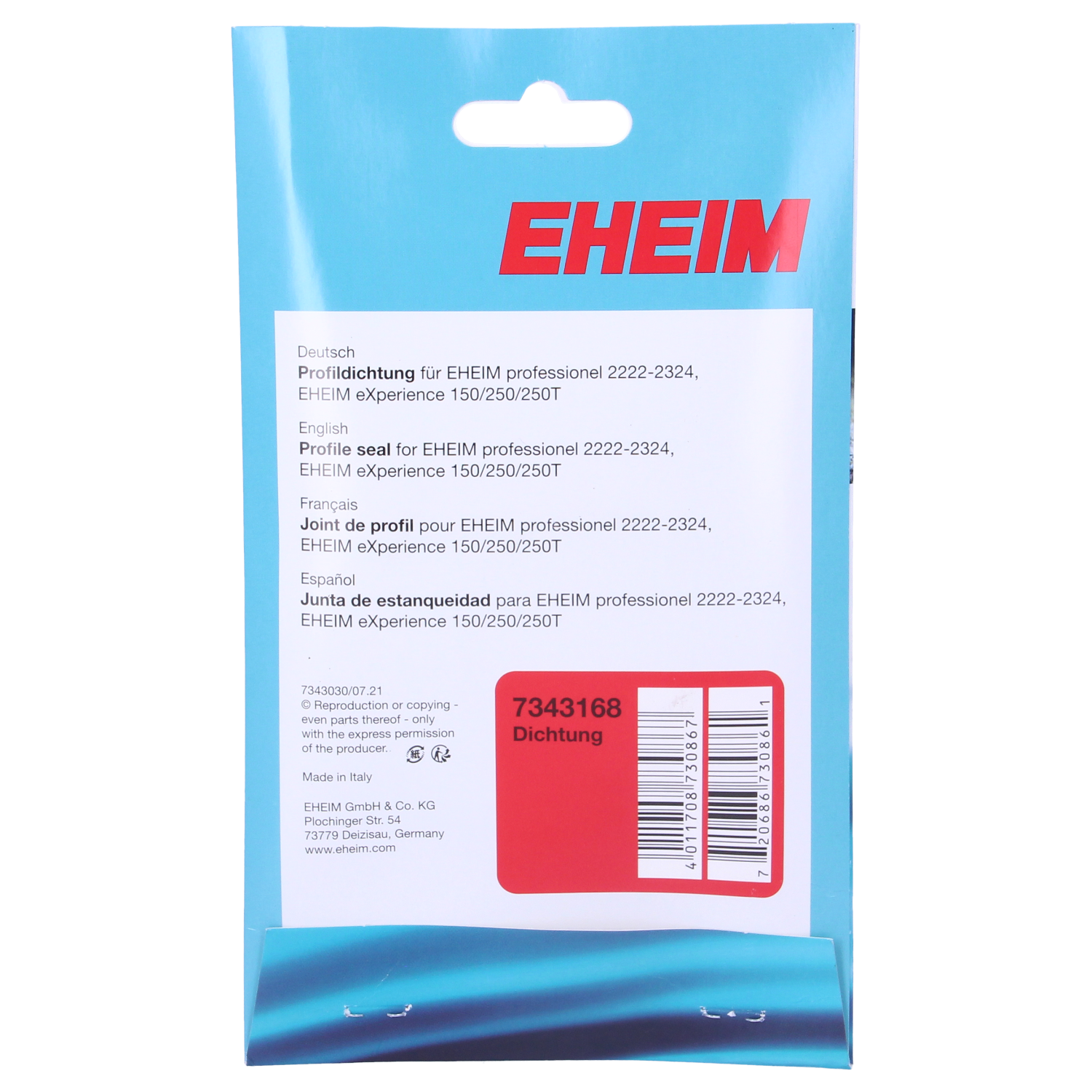 7343168 - Sealing gasket for Eheim Professional 2222 and 2224