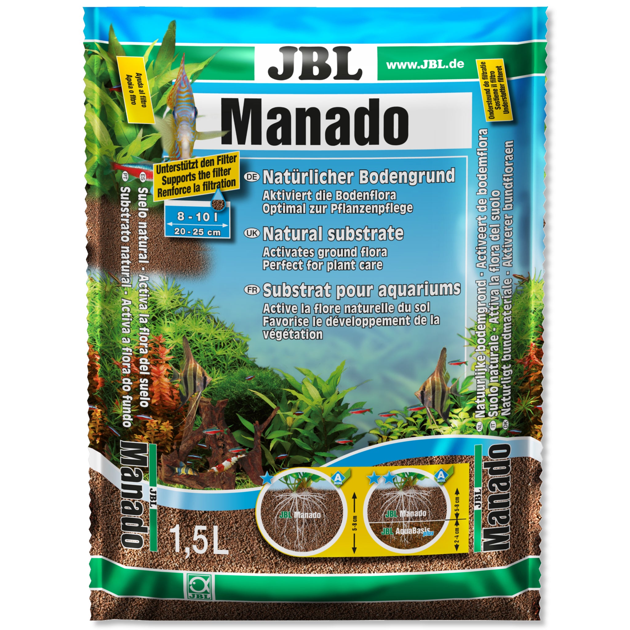 JBL Manado DARK 5 l, Dark natural substrate for aquariums : Buy
