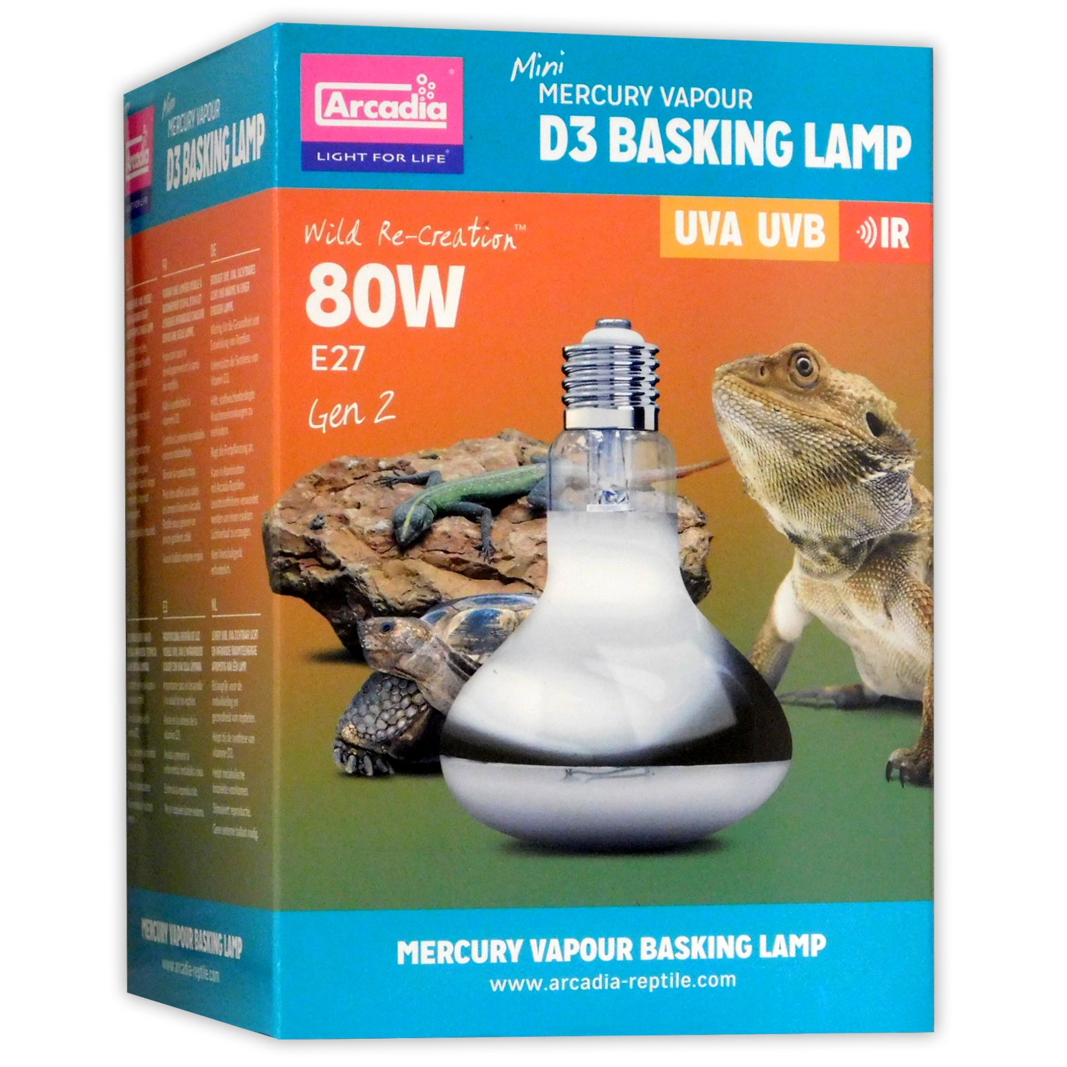 Arcadia 80w D3 UV Basking Lamp - SMA80E27