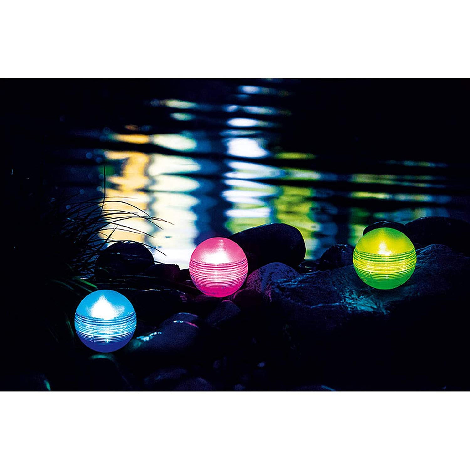 Heissner Solar Floating Globes Colour Changing 3 Pack